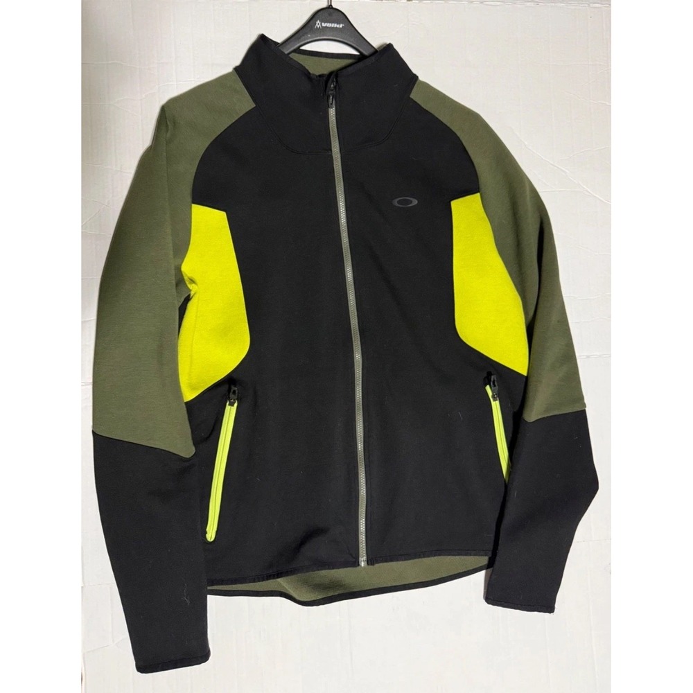 Oakley Performance Fleece Jacket Men's 2XL Black Olive Colorblock